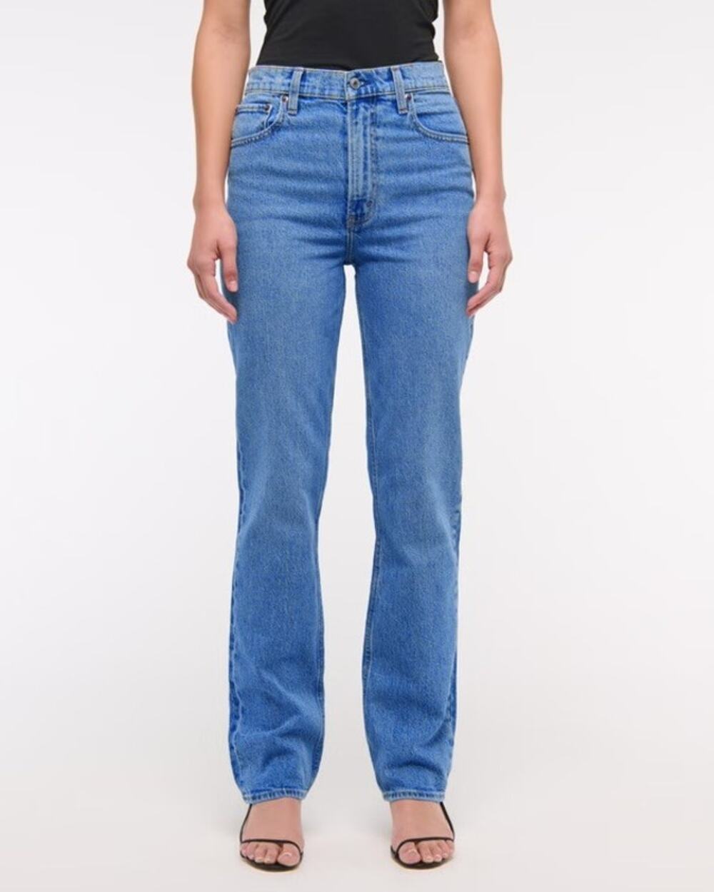 Abercrombie & Fitch 90s Slim Straight Ultra High Rise Jeans Size 27 Tall Blue